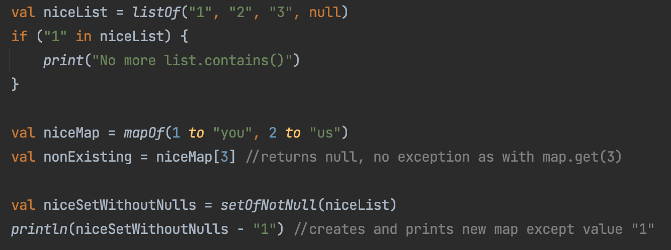 collection operations in Kotlin
