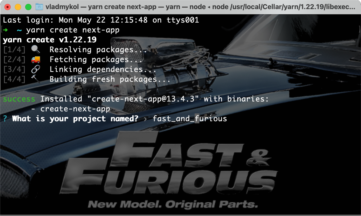 nextjs fast and furious